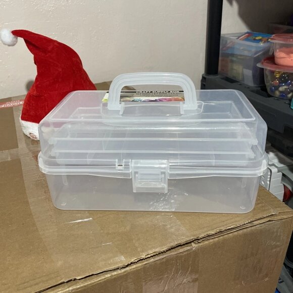 Craft Gear Plastic Craft Supply Box With Handle - 12.2" x 6.7" x 5.9" - EUC - Picture 1 of 6